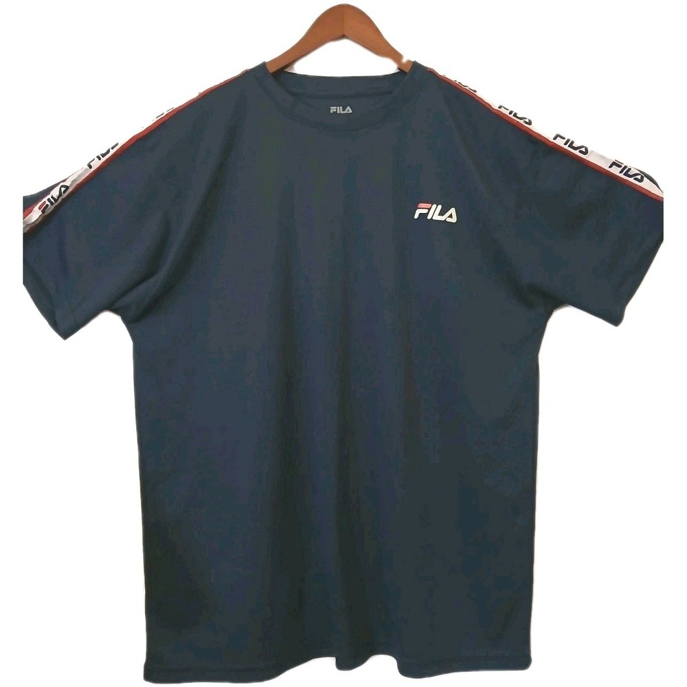 Men's Size 1XL Big‎ and Tall Fila S/S Navy Athletic Shirt #500C